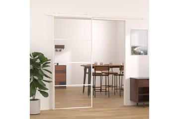 Skyvedør ESG-glass og aluminium 90x205 cm hvit - Hvit - Hus & oppussing - Bygg - Dører & Porter - Skyvedører