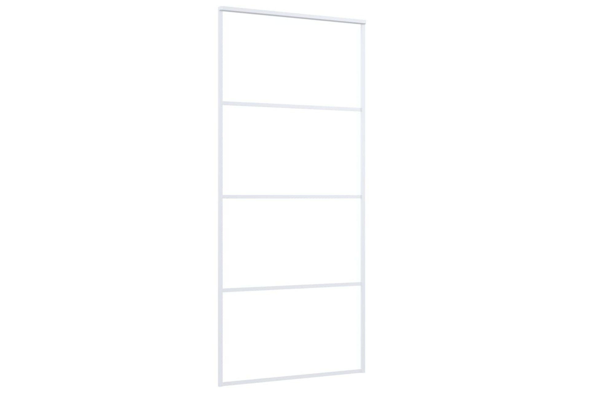 Skyvedør ESG-glass og aluminium 90x205 cm hvit - Hvit - Hus & oppussing - Bygg - Dører & Porter - Skyvedører