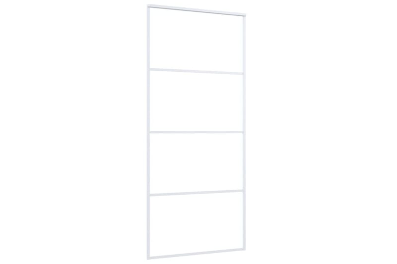 Skyvedør ESG-glass og aluminium 90x205 cm hvit - Hvit - Hus & oppussing - Bygg - Dører & Porter - Skyvedører