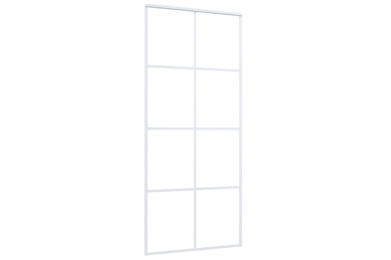 Skyvedør ESG-glass og aluminium 90x205 cm hvit - Hvit - Hus & oppussing - Bygg - Dører & Porter - Skyvedører