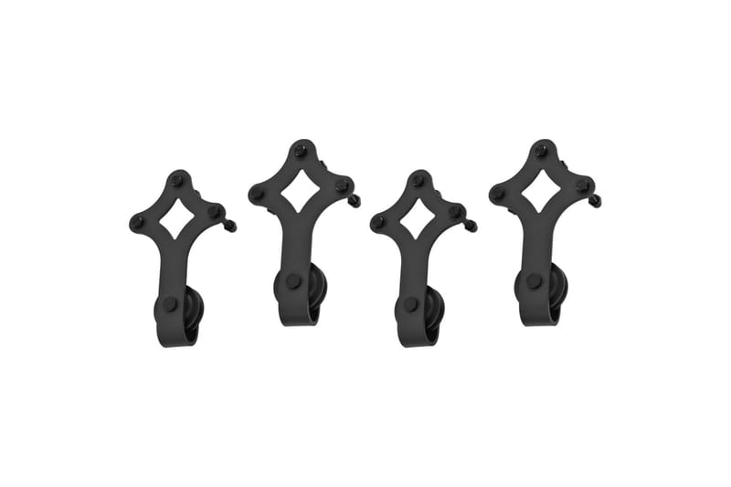 Utstyr for skyvedør 2 stk 183 cm stål svart - Svart - Hus & oppussing - Bygg - Dører & Porter - Skyvedører
