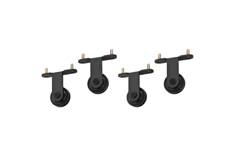 Utstyr for skyvedør 2 stk 183 cm stål svart - Svart - Hus & oppussing - Bygg - Dører & Porter - Skyvedører