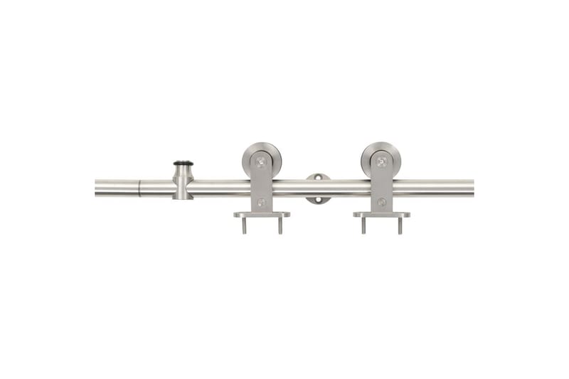 Utstyrssett for skyvedør 183 cm rustfritt stål sølv - Silver - Hus & oppussing - Bygg - Dører & Porter - Skyvedører