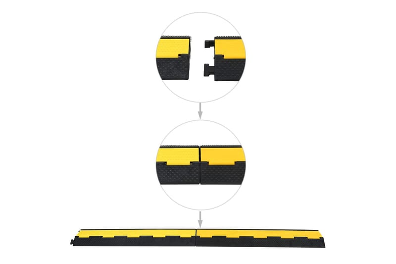 Kabelbeskytter 2 stk 2 kanaler gummi 101,5 cm - Hus & oppussing - Bygg - Gulv, vegg & tak - Gulv