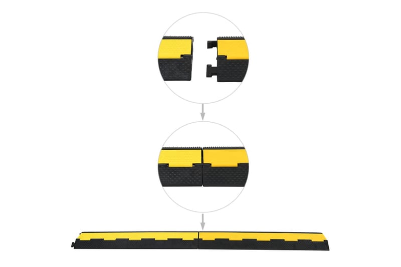 Kabelbeskytter 4 stk 2 kanaler gummi 101,5 cm - Hus & oppussing - Bygg - Gulv, vegg & tak - Gulv