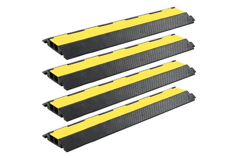 Kabelbeskytter 4 stk 2 kanaler gummi 101,5 cm - Hus & oppussing - Bygg - Gulv, vegg & tak - Gulv