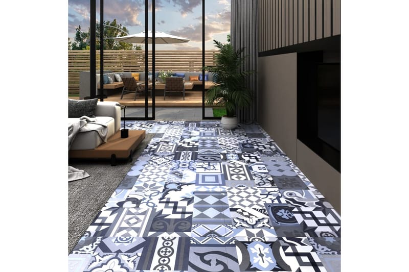 Selvklebende gulvplanker 20 stk PVC 1,86 m² farget mønster - Flerfarget - Laminatgulv kjøkken - Laminatgulv