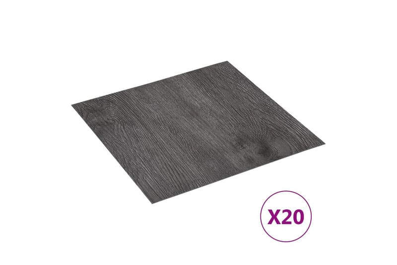 Selvklebende gulvplanker 20 stk PVC 1,86 m² brun - Brun - Hus & oppussing - Bygg - Gulv, vegg & tak - Gulv - Laminatgulv