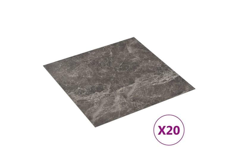 Selvklebende gulvplanker 20 stk PVC 1,86 m² svart marmor - Svart - Hus & oppussing - Bygg - Gulv, vegg & tak - Gulv - Laminatgulv