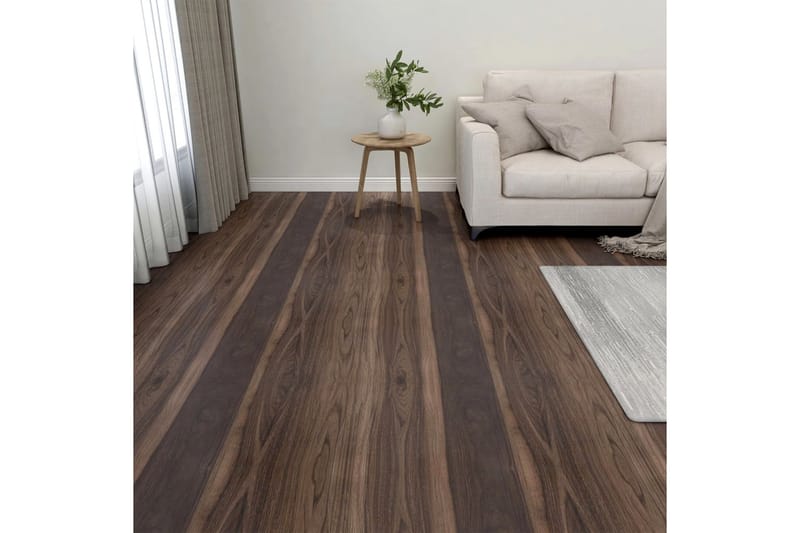 Selvklebende gulvplanker 20 stk PVC 1,86 m² mørkebrun - Brun - Hus & oppussing - Bygg - Gulv, vegg & tak - Gulv - Gulvplater & plastplater