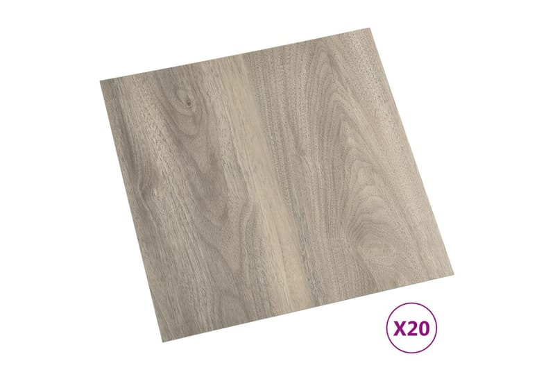 Selvklebende gulvplanker 20 stk PVC 1,86 m² gråbrun - Taupe - Hus & oppussing - Bygg - Gulv, vegg & tak - Gulv - Gulvplater & plastplater