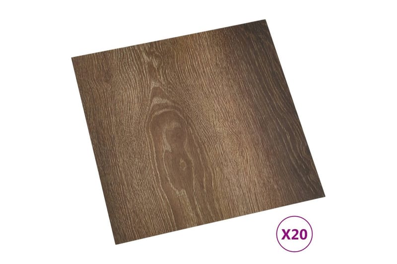 Selvklebende gulvplanker 20 stk PVC 1,86 m² brun - Brun - Hus & oppussing - Bygg - Gulv, vegg & tak - Gulv - Vinylgulv & plastgulv