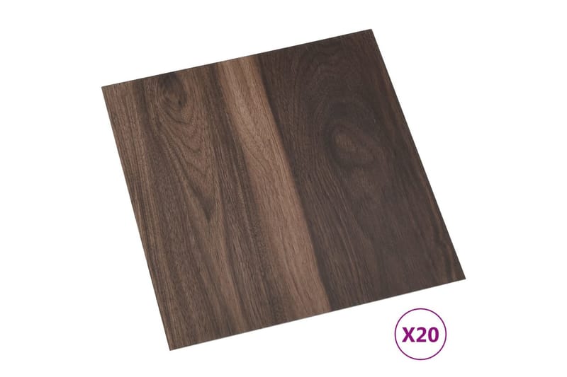 Selvklebende gulvplanker 20 stk PVC 1,86 m² mørkebrun - Brun - Hus & oppussing - Bygg - Gulv, vegg & tak - Gulv - Gulvplater & plastplater