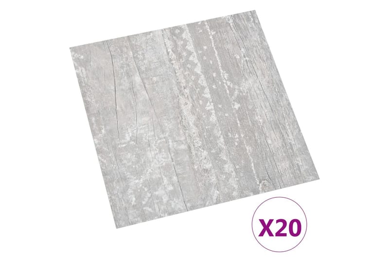 Selvklebende gulvplanker 20 stk PVC 1,86 m² grå - Grå - Hus & oppussing - Bygg - Gulv, vegg & tak - Gulv - Vinylgulv & plastgulv
