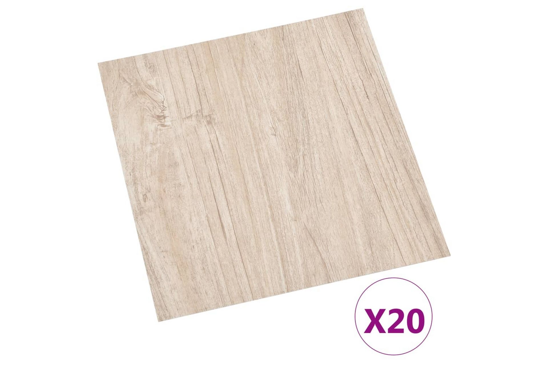 Selvklebende gulvplanker 20 stk PVC 1,86 m² lysebrun - Brun - Hus & oppussing - Bygg - Gulv, vegg & tak - Gulv - Vinylgulv & plastgulv