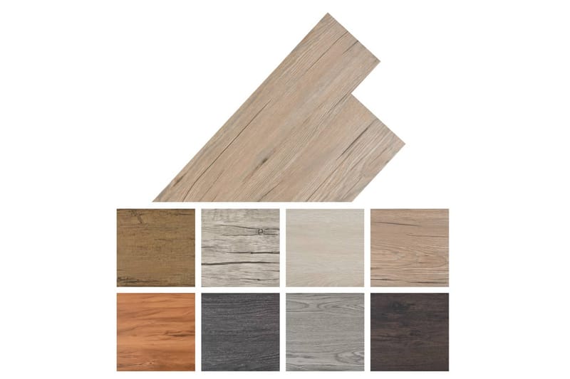 Selvklebende gulvplanker PVC 5,02 m² 2 mm brun eik - Treheller & trefliser balkong - Vinylgulv & plastgulv - Gulvplater & plastplater