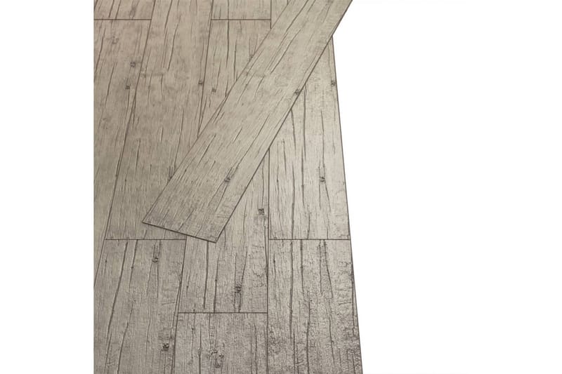 Selvklebende PVC gulvplanker 5,21 m² 2 mm vasket eik - Beige - Treheller & trefliser balkong - Vinylgulv & plastgulv - Gulvplater & plastplater