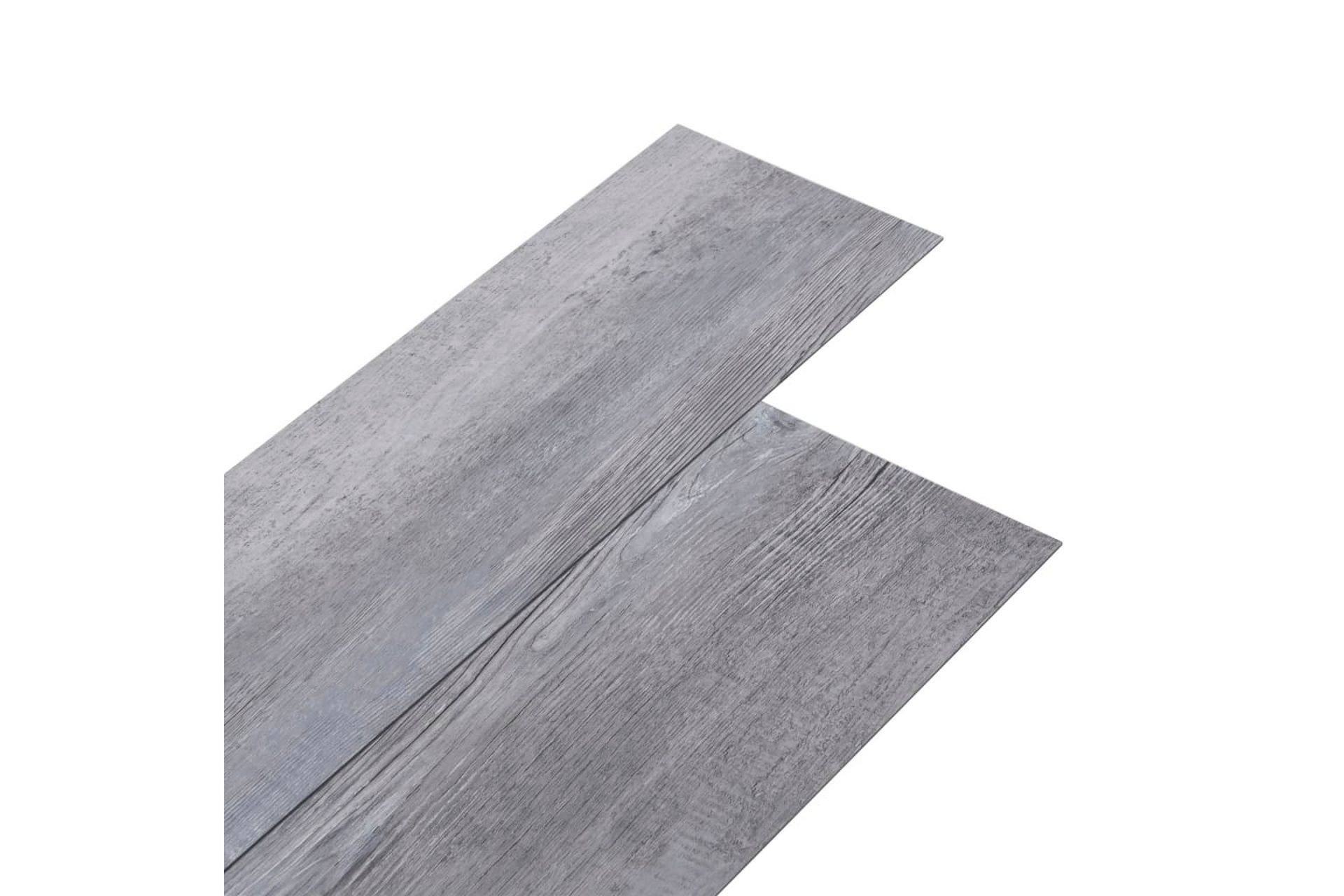 Selvklebende PVC-gulvplanker 5,21 m² 2 mm matte grå tre - Grå - Hus & oppussing - Bygg - Gulv, vegg & tak - Gulv - Vinylgulv & plastgulv