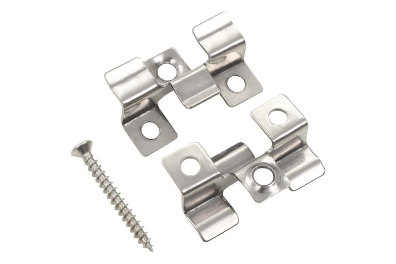 Braketter for gulvbord 100 stk m. 200 skruer rustfritt stål - Hus & oppussing - Bygg - Gulv, vegg & tak - Gulv - Utegulv & tregulv