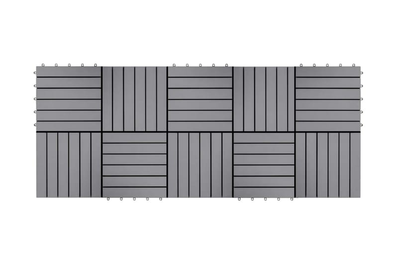 Terrassebord 10 stk gråvasket 30x30 cm heltre akasie - Hus & oppussing - Bygg - Gulv, vegg & tak - Gulv - Utegulv & tregulv