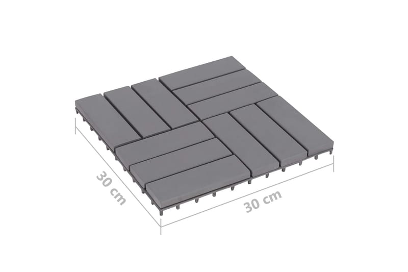 Terrassebord 20 stk gråvasket 30x30 cm heltre akasie - Grå - Hus & oppussing - Bygg - Gulv, vegg & tak - Gulv - Utegulv & tregulv