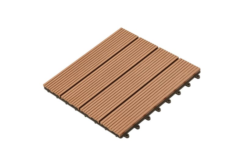 Terrassebord 22 stk 30x30cm 2 kvm WPC brun - Brun - Hus & oppussing - Bygg - Gulv, vegg & tak - Gulv - Utegulv & tregulv