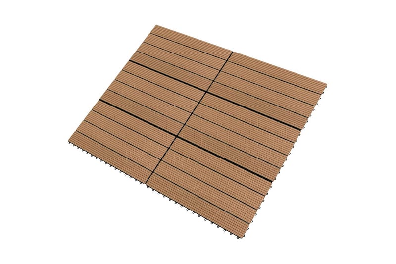 Terrassebord 6 stk WPC 60x30 cm 1,08 m² brun - Brun - Hus & oppussing - Bygg - Gulv, vegg & tak - Gulv - Utegulv & tregulv