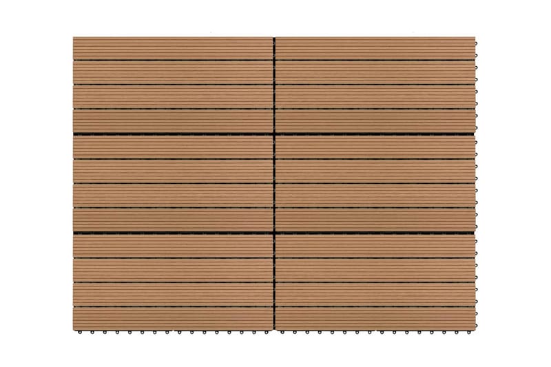 Terrassebord 6 stk WPC 60x30 cm 1,08 m² brun - Brun - Hus & oppussing - Bygg - Gulv, vegg & tak - Gulv - Utegulv & tregulv