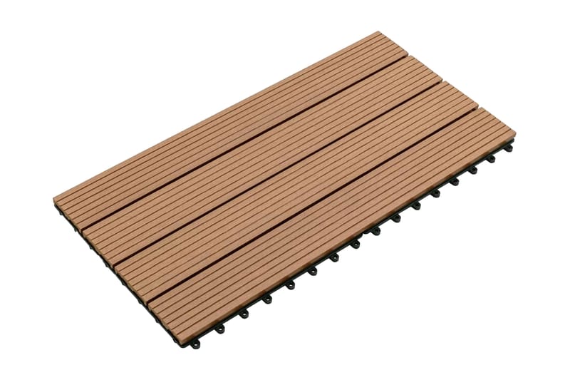 Terrassebord 6 stk WPC 60x30 cm 1,08 m² brun - Brun - Hus & oppussing - Bygg - Gulv, vegg & tak - Gulv - Utegulv & tregulv
