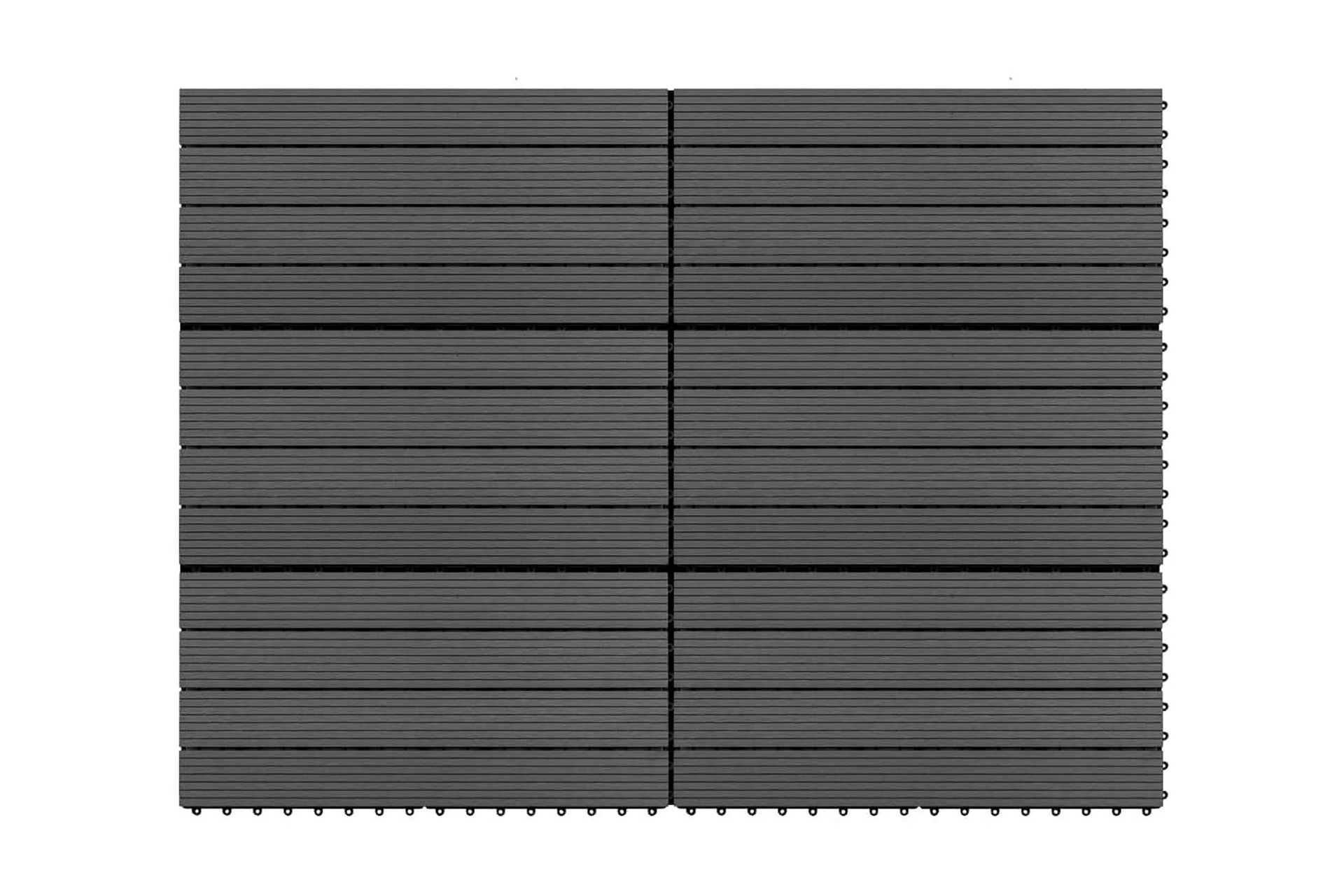 Terrassebord 6 stk WPC 60x30 cm 1,08 m² svart - Svart - Hus & oppussing - Bygg - Gulv, vegg & tak - Gulv - Utegulv & tregulv