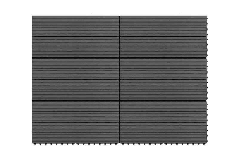 Terrassebord 6 stk WPC 60x30 cm 1,08 m² svart - Svart - Hus & oppussing - Bygg - Gulv, vegg & tak - Gulv - Utegulv & tregulv