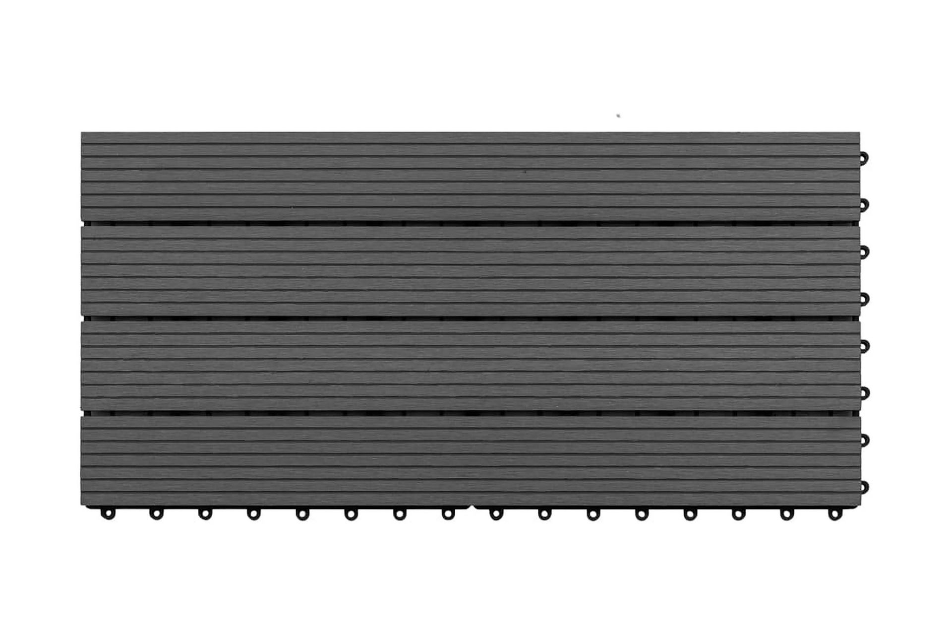 Terrassebord 6 stk WPC 60x30 cm 1,08 m² svart - Svart - Hus & oppussing - Bygg - Gulv, vegg & tak - Gulv - Utegulv & tregulv