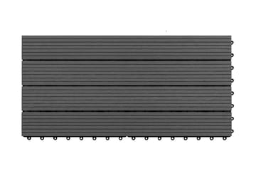 Terrassebord 6 stk WPC 60x30 cm 1,08 m² svart - Svart - Hus & oppussing - Bygg - Gulv, vegg & tak - Gulv - Utegulv & tregulv