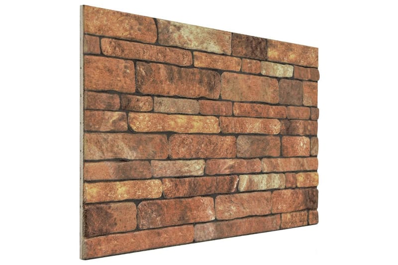 3D veggpaneler med brunt mursteindesign 10 stk EPS - Veggpanel & panelplate
