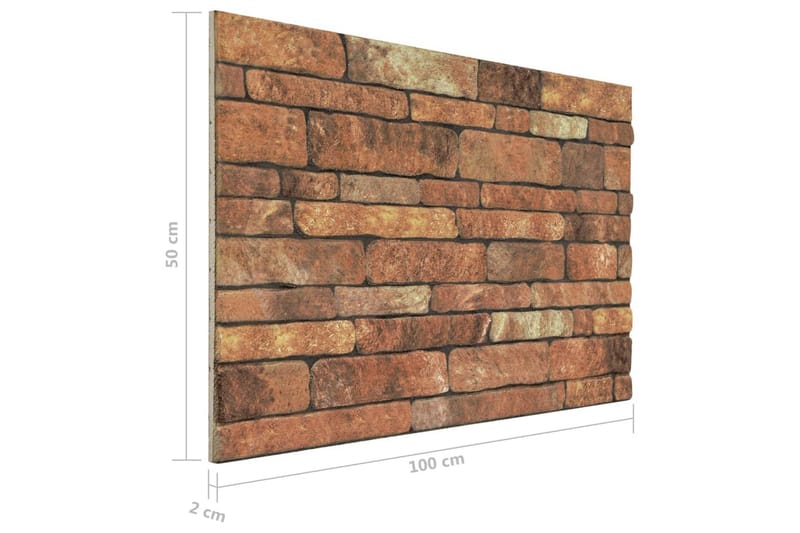 3D veggpaneler med brunt mursteindesign 10 stk EPS - Hus & oppussing - Bygg - Gulv, vegg & tak - Gulv & veggkledning - Veggpanel & panelplate