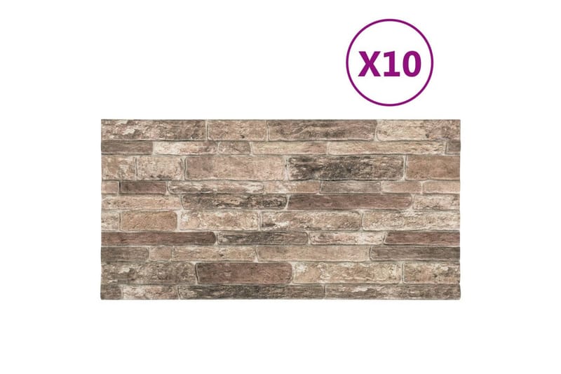 3D veggpaneler med flerfarget mursteindesign 10 stk EPS - Hus & oppussing - Bygg - Gulv, vegg & tak - Gulv & veggkledning - Veggpanel & panelplate