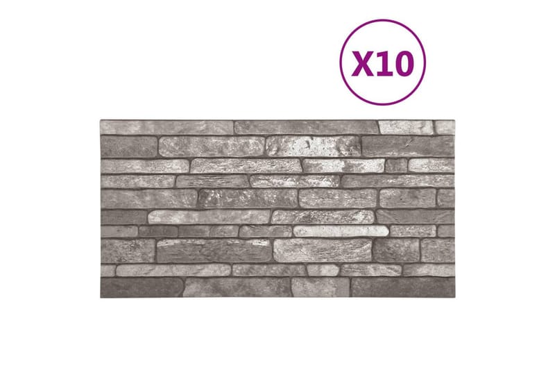3D veggpaneler med mørkegrått mursteindesign 10 stk EPS - Hus & oppussing - Bygg - Gulv, vegg & tak - Gulv & veggkledning - Veggpanel & panelplate