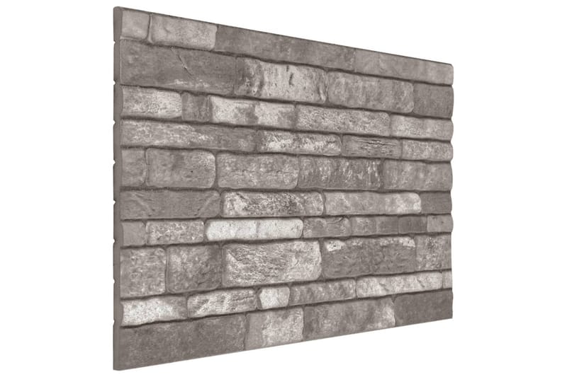 3D veggpaneler med mørkegrått mursteindesign 10 stk EPS - Veggpanel & panelplate