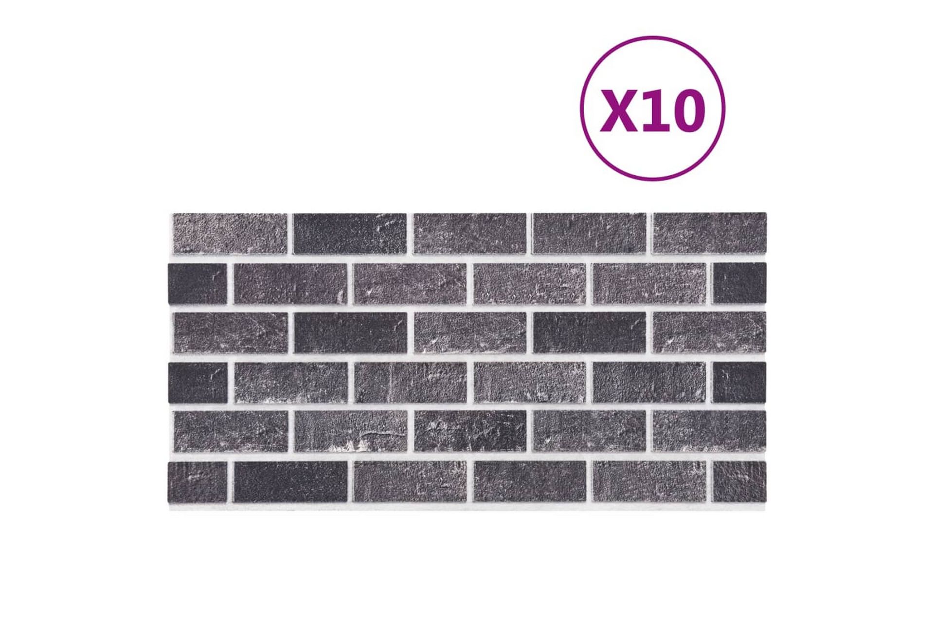 3D veggpaneler med svart og grått mursteindesign 10 stk EPS - Hus & oppussing - Bygg - Gulv, vegg & tak - Gulv & veggkledning - Veggpanel & panelplate