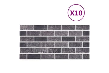 3D veggpaneler med svart og grått mursteindesign 10 stk EPS - Hus & oppussing - Bygg - Gulv, vegg & tak - Gulv & veggkledning - Veggpanel & panelplate