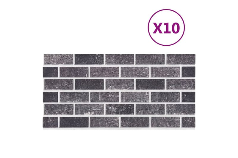 3D veggpaneler med svart og grått mursteindesign 10 stk EPS - Hus & oppussing - Bygg - Gulv, vegg & tak - Gulv & veggkledning - Veggpanel & panelplate