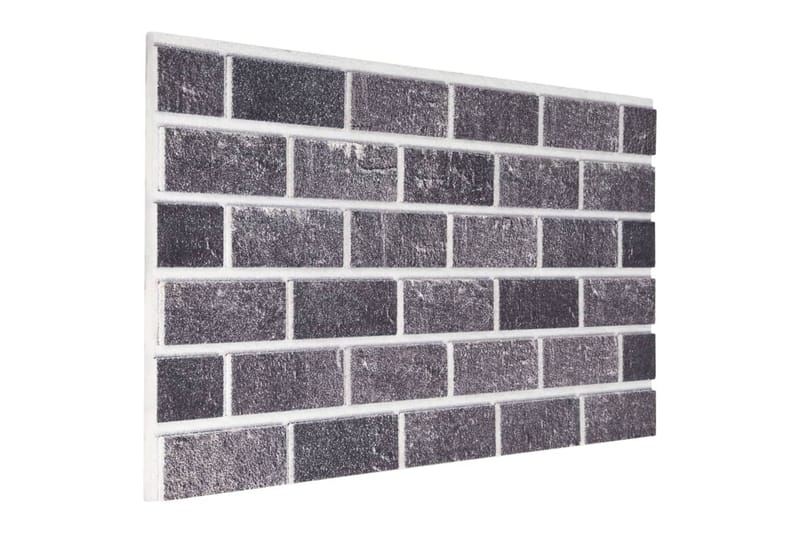 3D veggpaneler med svart og grått mursteindesign 10 stk EPS - Veggpanel & panelplate