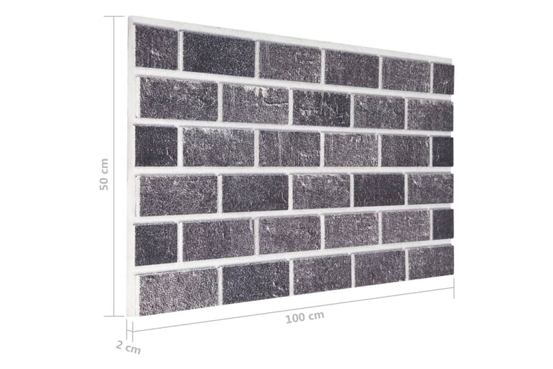3D veggpaneler med svart og grått mursteindesign 10 stk EPS - Hus & oppussing - Bygg - Gulv, vegg & tak - Gulv & veggkledning - Veggpanel & panelplate