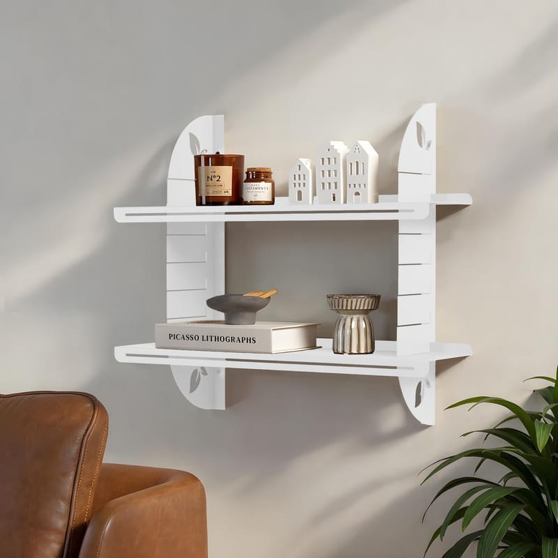 Clavor vegghylle 70 cm - Hvit - Oppbevaring - Hyller - Vegghylle