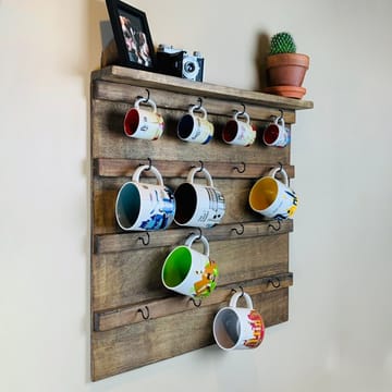 Dekorativ vegghylle i tre Hanah Home Rafity (55 x 55 x 7 cm) - Hus & oppussing - Bygg - Gulv, vegg & tak - Gulv & veggkledning - Veggplater