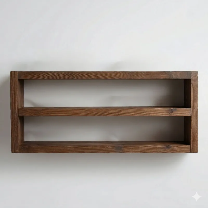 Dekorativ vegghylle i tre Wallxpert Cevo (40 x 20 x 7 cm) tre, Tre