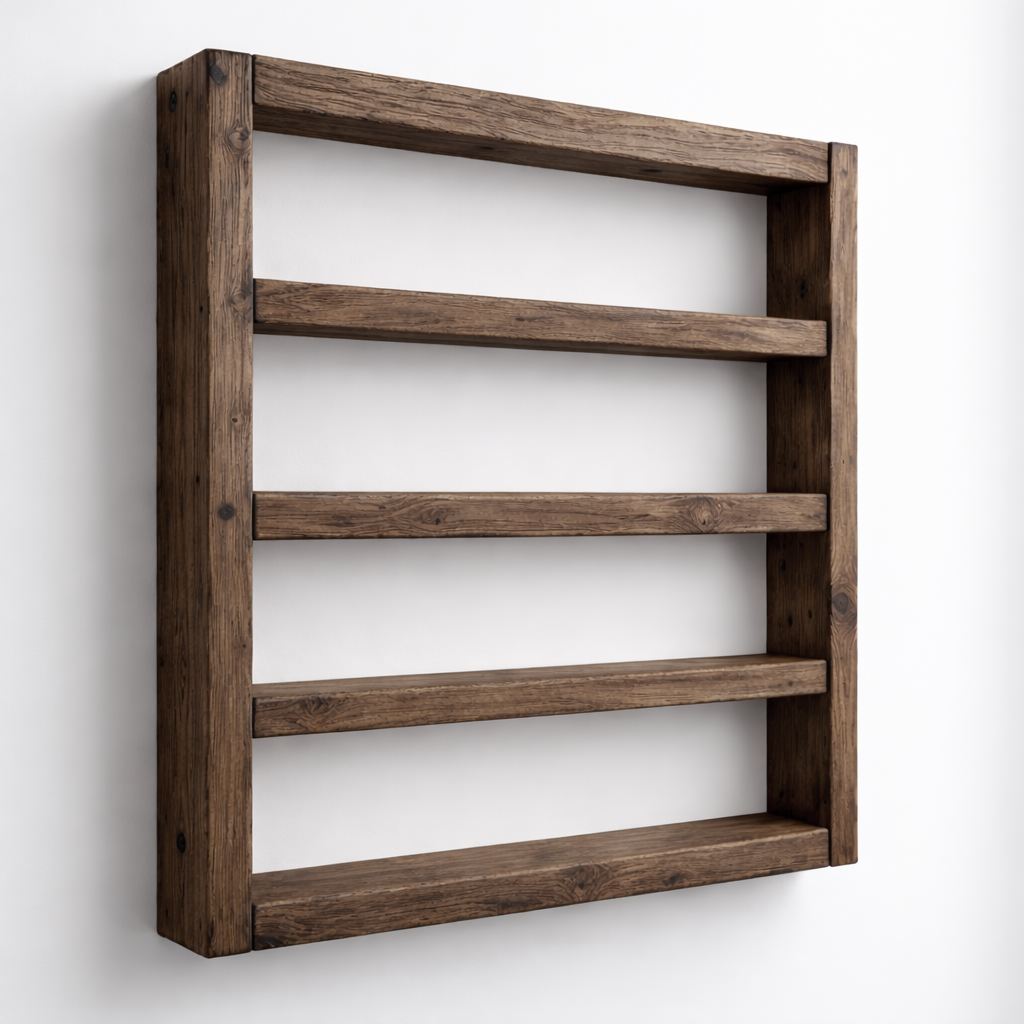 Dekorativ vegghylle i tre Wallxpert Cevo (50 x 50 x 7 cm) Tre - Tre