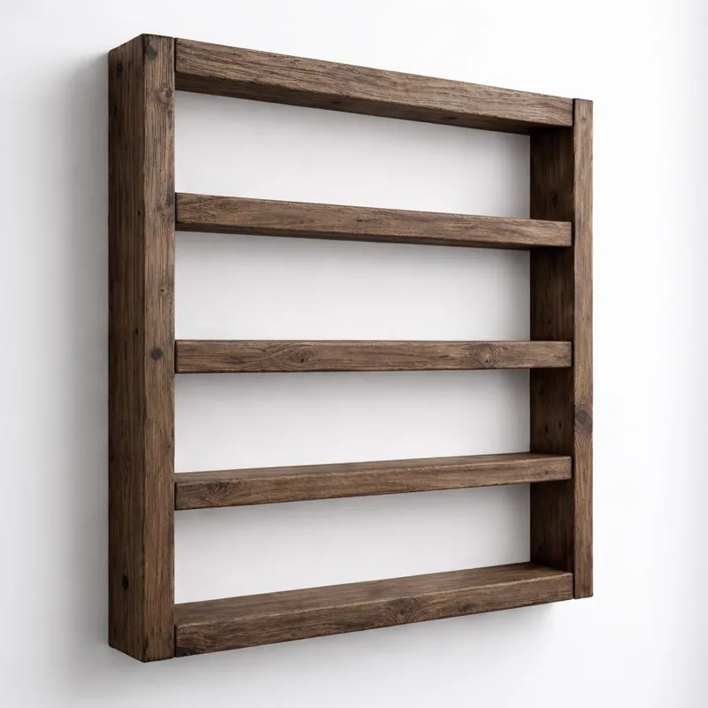 Dekorativ vegghylle i tre Wallxpert Cevo (50 x 50 x 7 cm) Tre, Tre