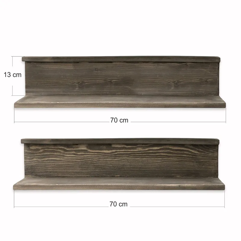 Dekorativ vegghylle i tre Wallxpert Devin (70 x 8 x 15 cm) Tre - Tre - Hus & oppussing - Bygg - Gulv, vegg & tak - Gulv & veggkledning - Veggplater