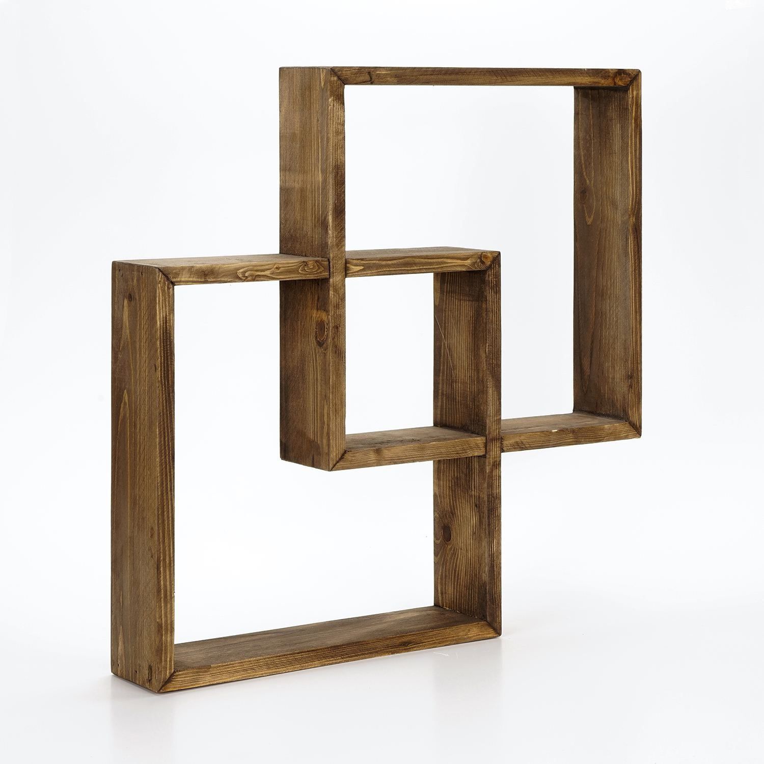 Dekorativ vegghylle i tre Wallxpert Erno (51 x 51 x 9 cm) Eik - eik